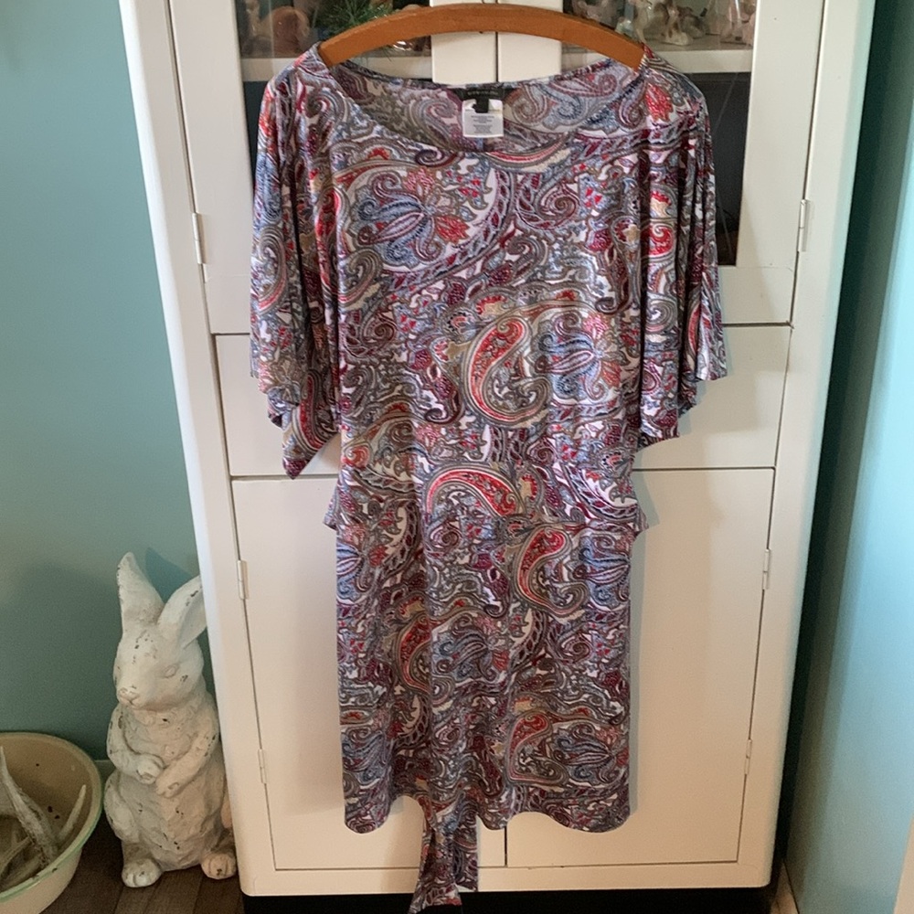 BCBGMaxazria sz L Paisley Print Women's Dress euc